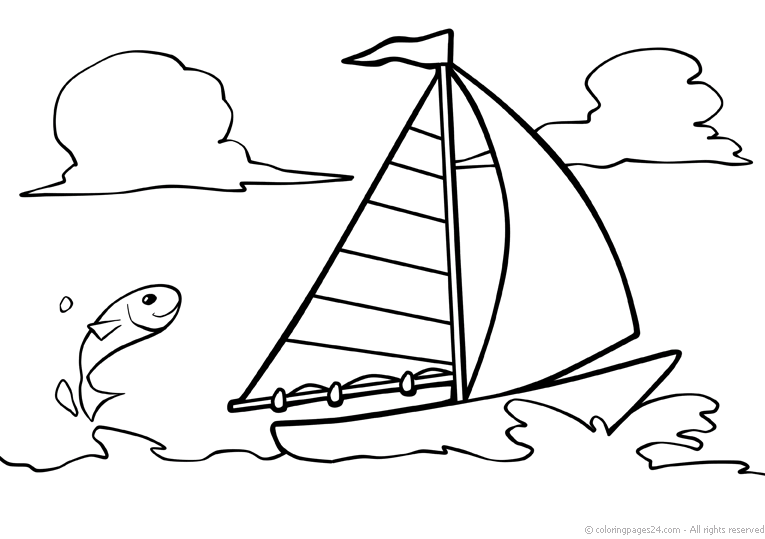 Botes y Barcos 45 | Dibujos para Colorear 24