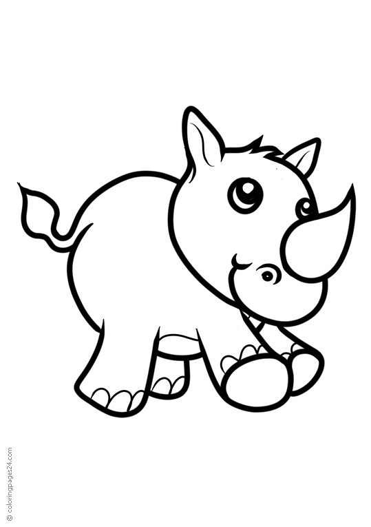 Rinocerontes 6 | Dibujos para Colorear 24