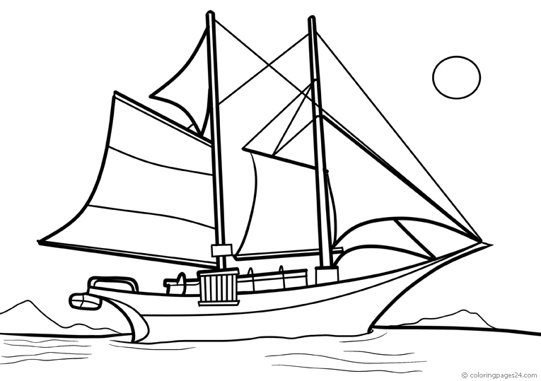 Botes y Barcos 50 | Dibujos para Colorear 24